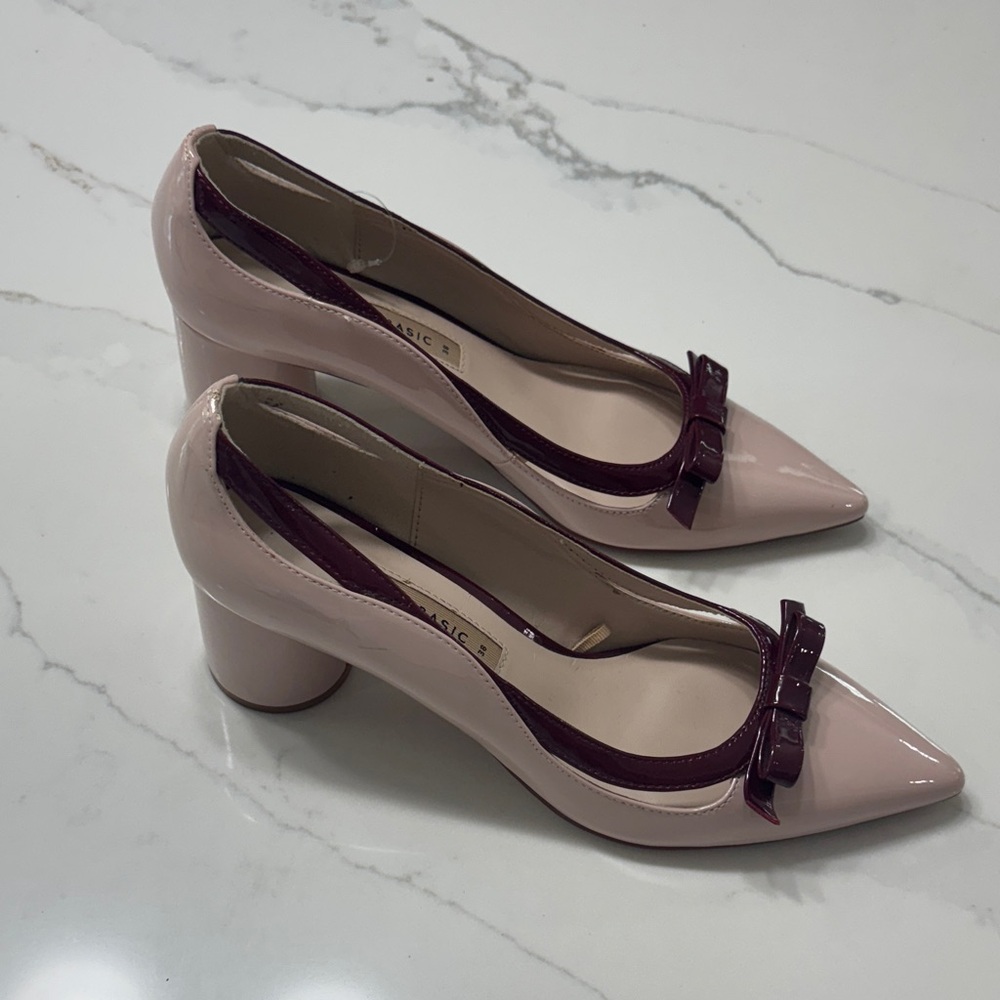 Zara Women's Blush and Wine Heels - Picture 4 of 13